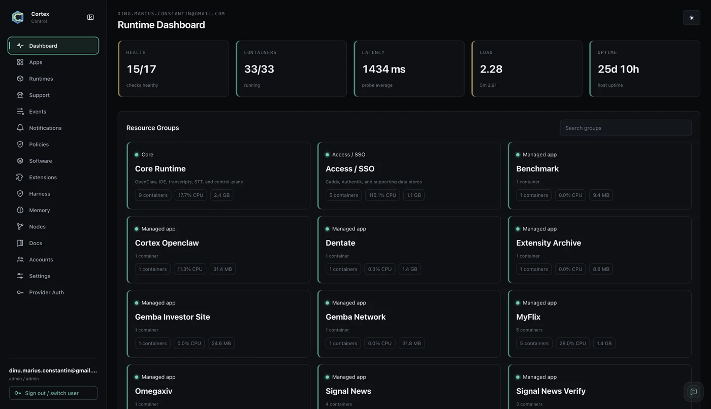 Runtime dashboard